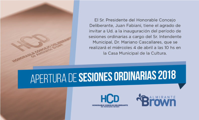 EL CONCEJO INVITA A LA APERTURA DE SESIONES 2018